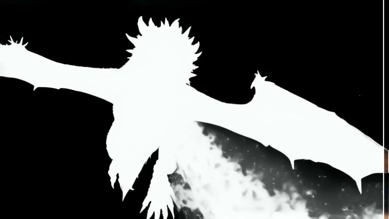 Alpha matte: the flame is grey where it is translucent