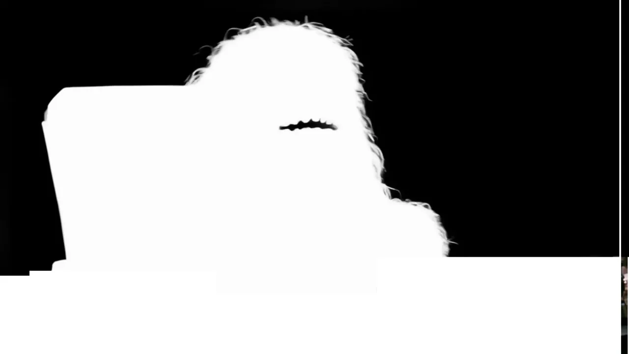 Alpha matte of the puppet with individual fur strands
