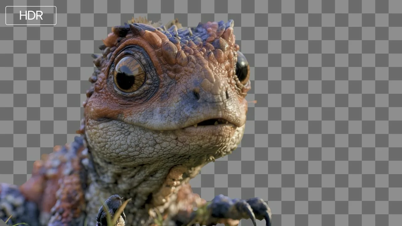 The lizard element over a checkerboard